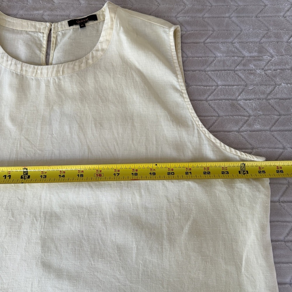 Quince 100% European Linen Tank Top Soft Yellow Sleeveless Size XL - Picture 3 of 6